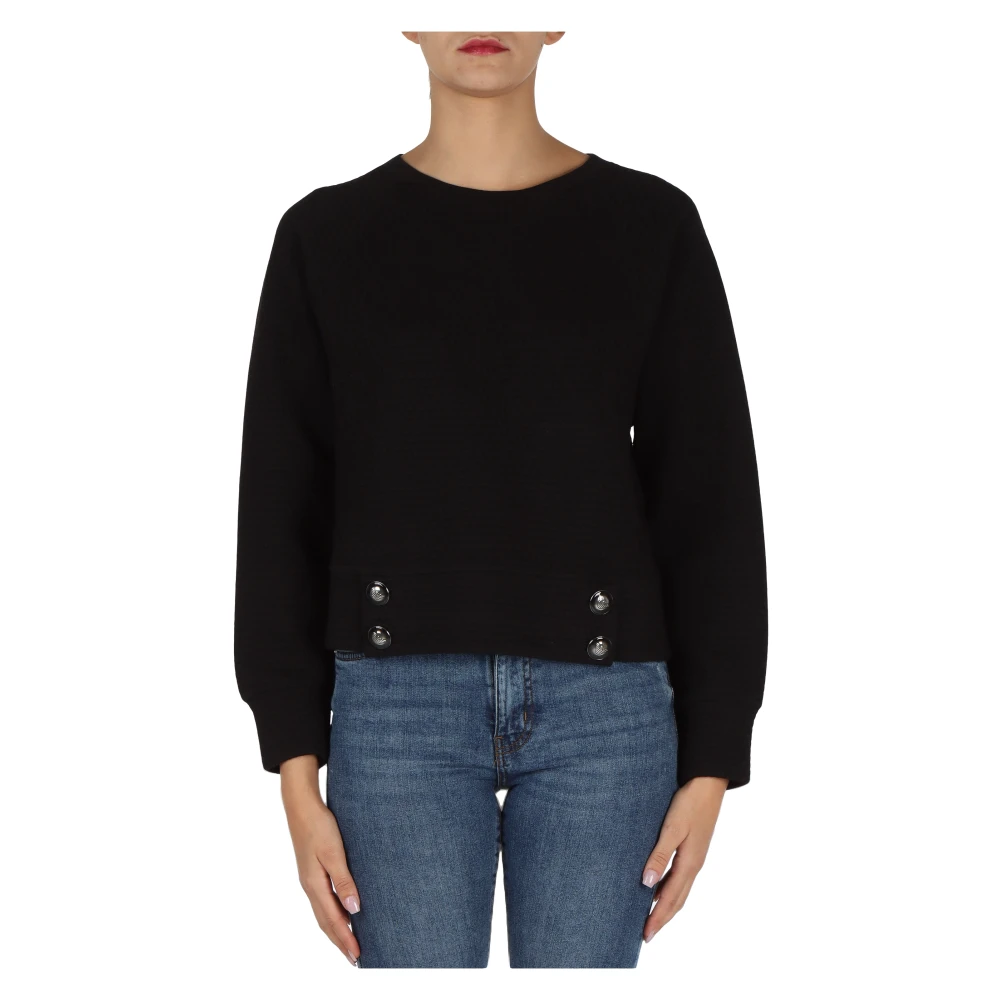 Emporio Armani Gewatteerde Honingraat Sweater Black Dames