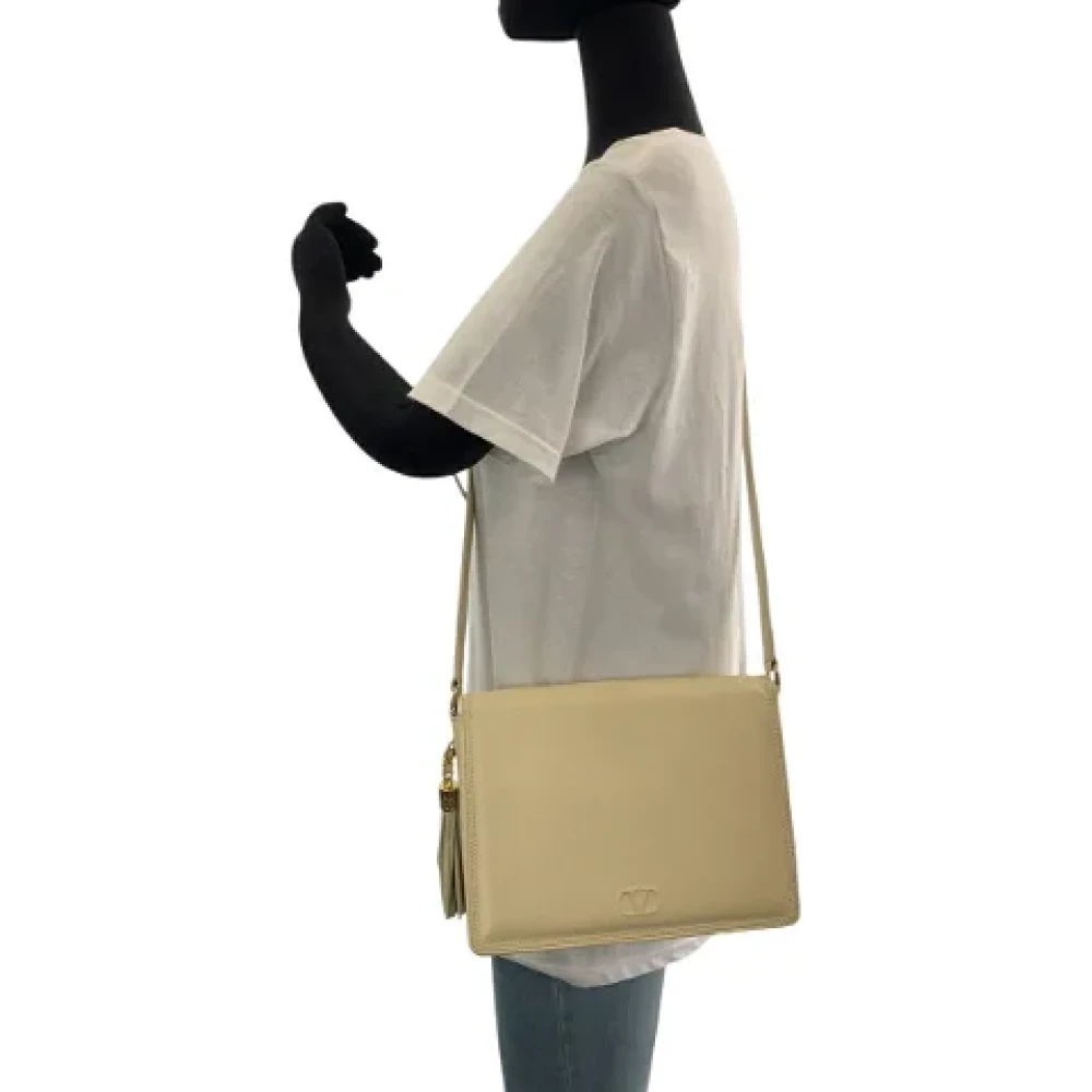 Valentino Vintage Pre-owned Leather shoulder-bags Yellow Dames