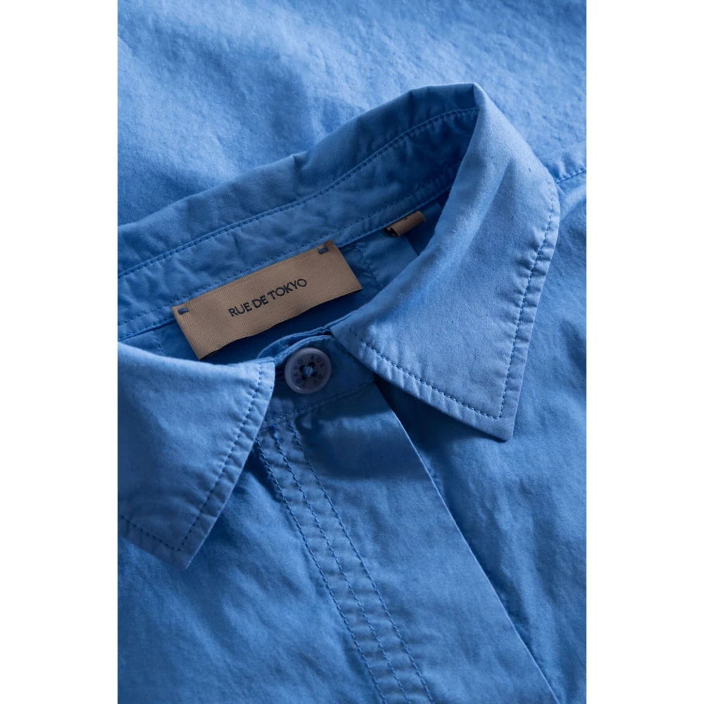 Rue De Tokyo Shelby Shirt in Garment Dyed Poplin Blue Dames