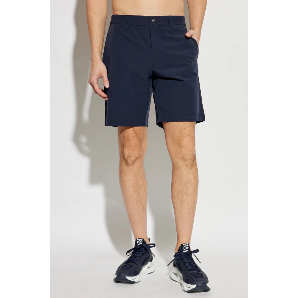 Emporio Armani EA7 Shorts met bedrukt logo Blue Heren