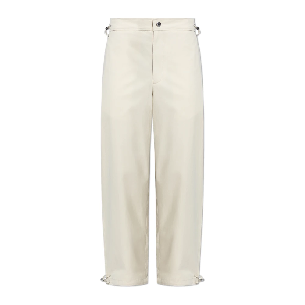Moncler Men's Beige Wide Trousers, Xl, Loose-Fit Casual Trousers