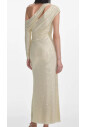 robe-midi-jaune-avec-strass-et-fente-laterale