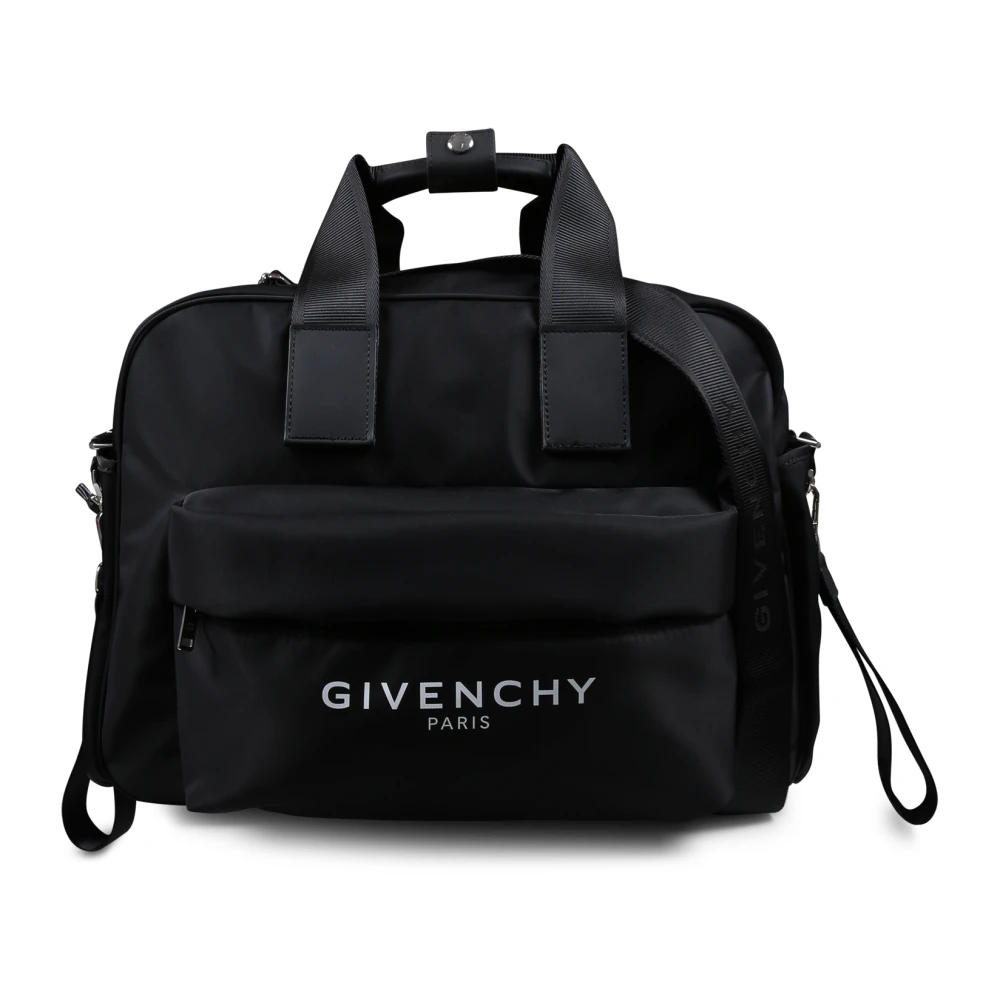 Givenchy Zwarte Verschoontas met Leren Details Black Unisex