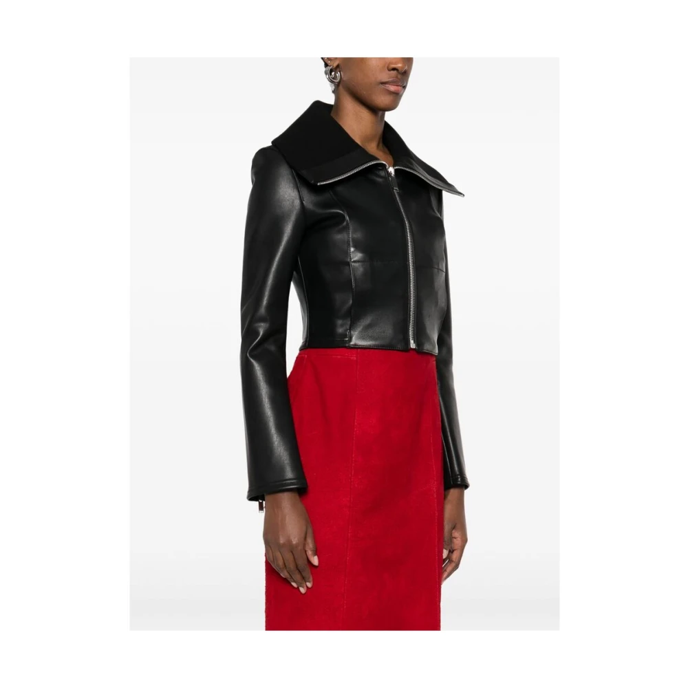 alexander mcqueen Zwarte Geribbelde Ritsjas Black Dames