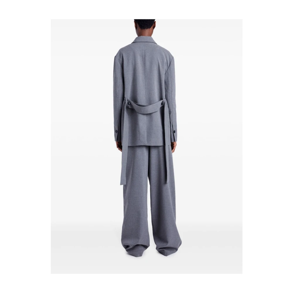 Proenza Schouler Grijze Flanellen Blazer met Verstelbare Riem Gray Dames