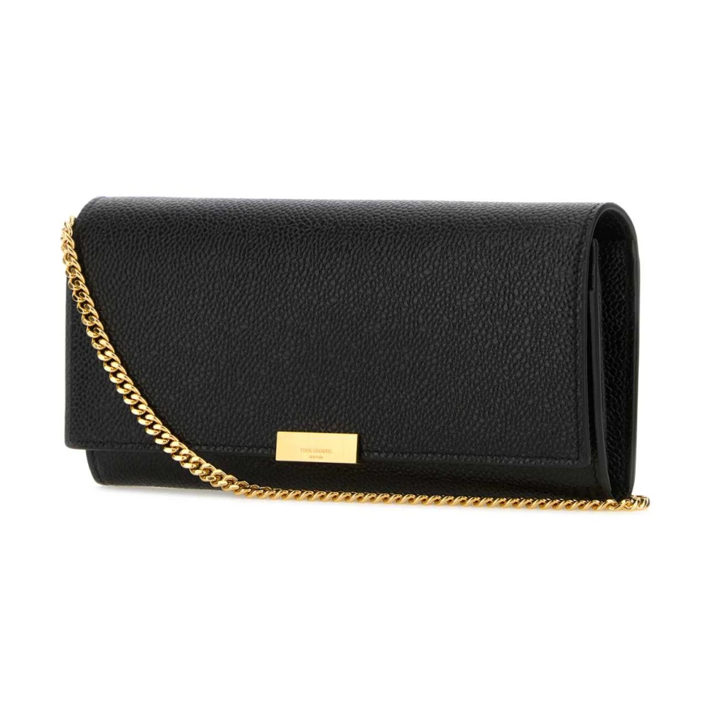 Thom Browne Stijlvolle zwarte leren Pave portemonnee Black Dames