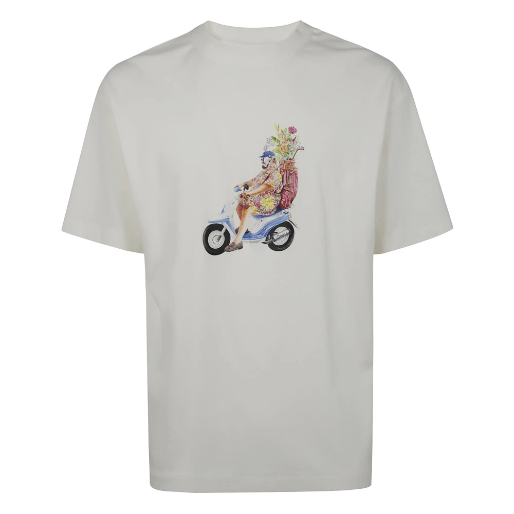 Drole de Monsieur Golfer T-shirt in stijlvol ontwerp White Heren