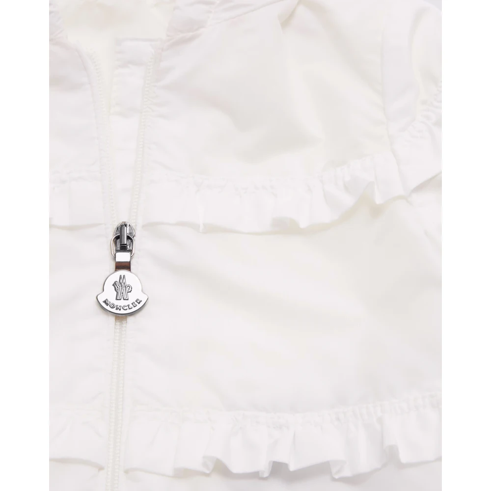 Moncler Witte Nylon Kinderjas met Volants White Unisex