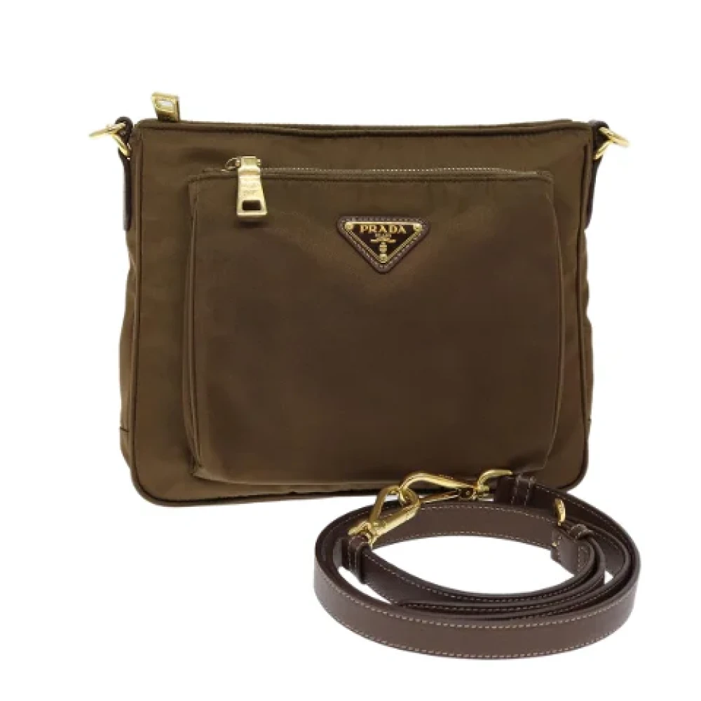 Prada Vintage Pre-owned Nylon prada-bags Brown Dames