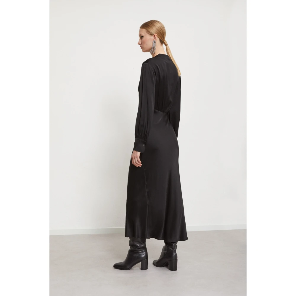 Ottod'Ame Elegante V-hals Jurk Black Dames