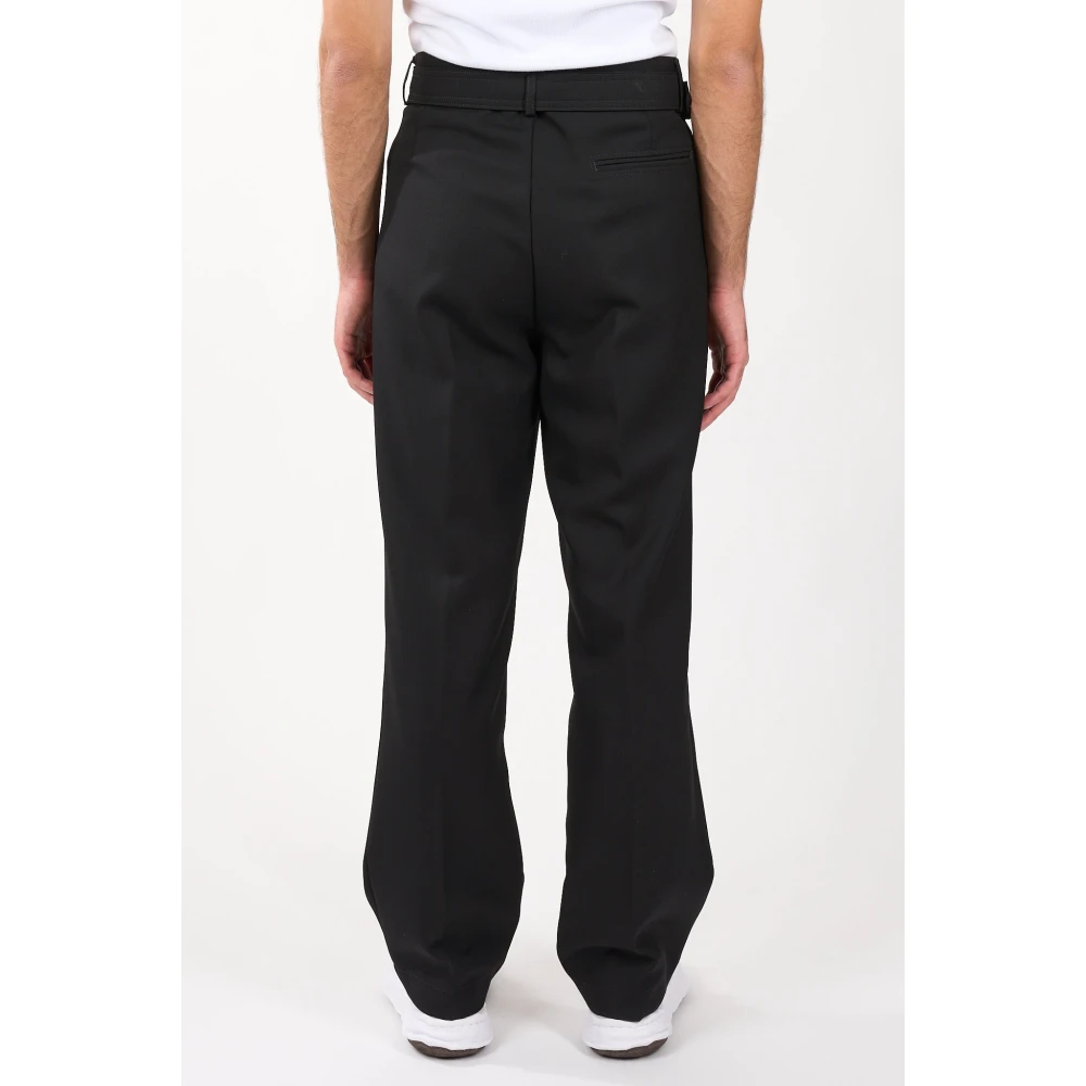 Costumein Wollen baggy broek met haaksluiting Black Heren