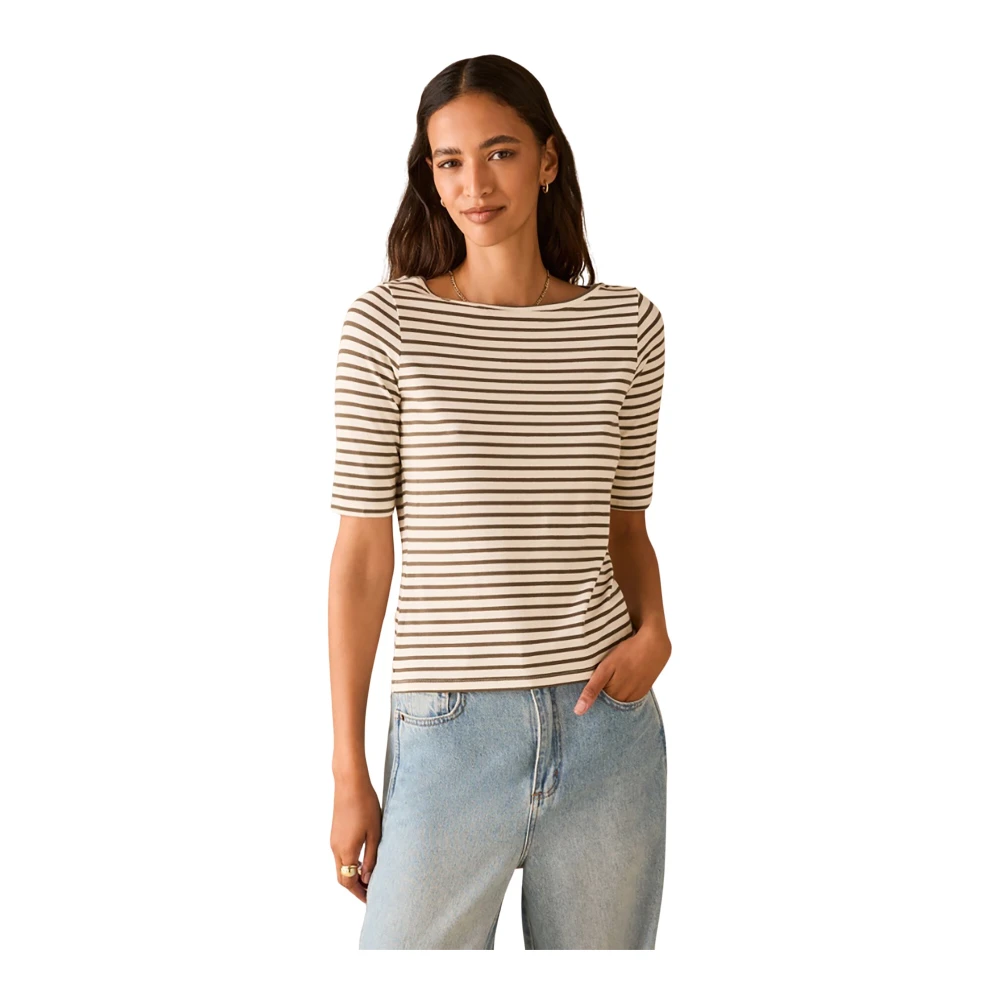 Pennyblack Vrouw Multicolor Tops Dames, Veelkleurig, Xl, Boot T-Shirt Met Boothals