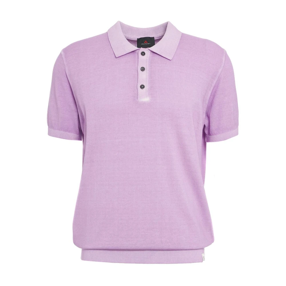 Peuterey Italiaanse Polo Shirt met Logo Details Purple Heren
