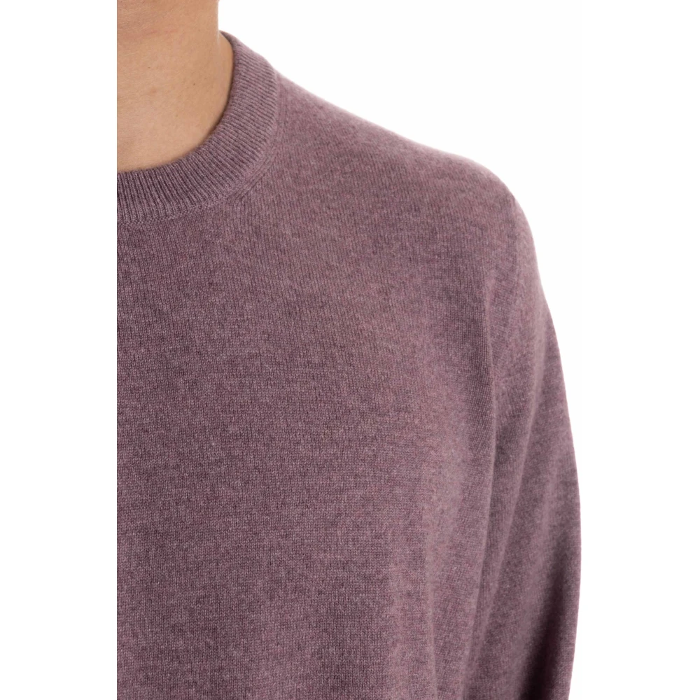 BRUNELLO CUCINELLI Zuivere Kasjmier Crewneck Sweater Purple Heren