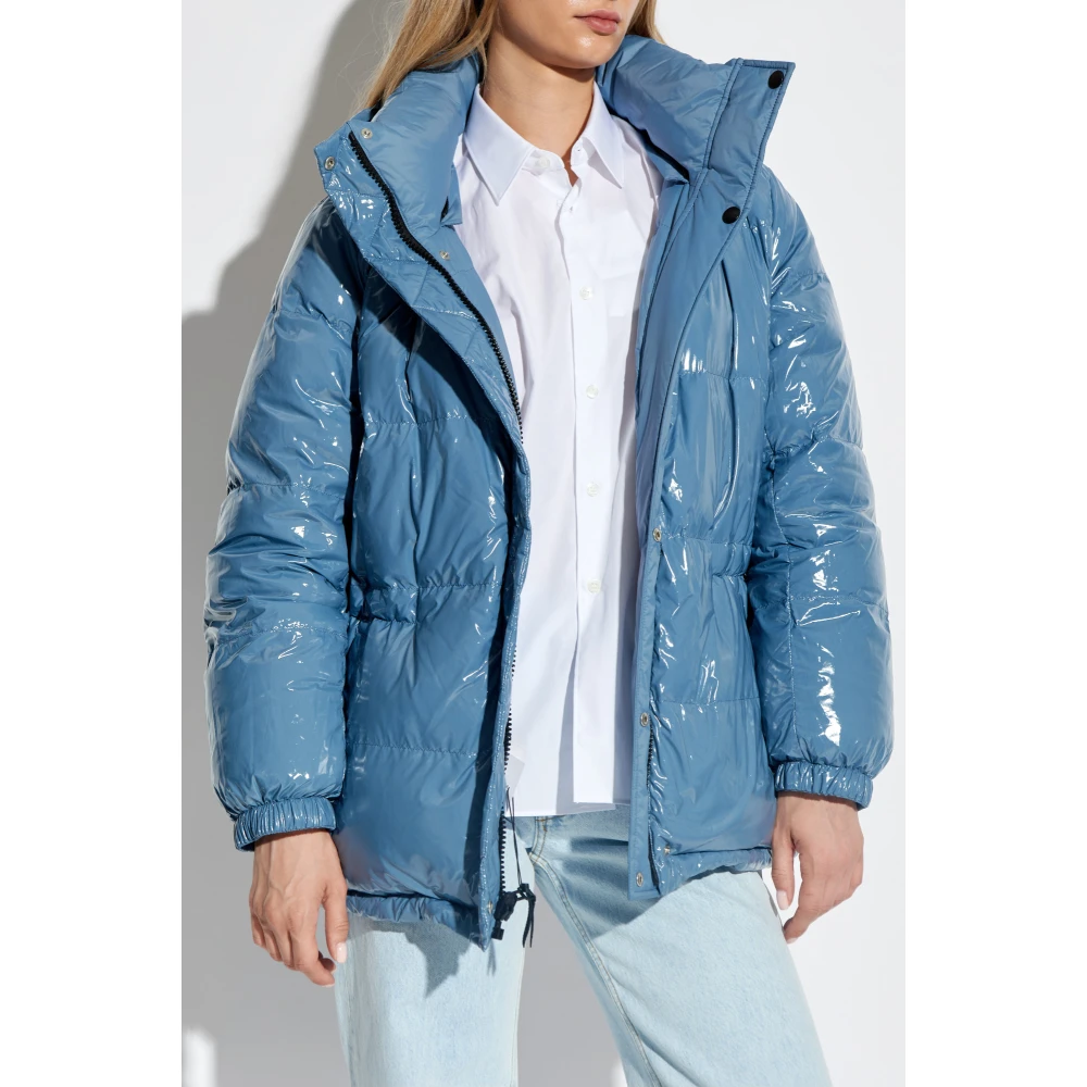 Yves Salomon Omkeerbare jas met afneembare capuchon Blue Dames
