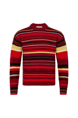 pull-a-rayures-rouges-col-rond