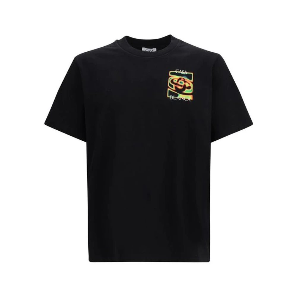 Casablanca Men's Black T-Shirts, S, Classic Cotton Crew Neck T-Shirt