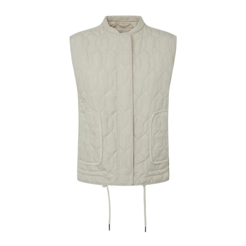 Pepe Jeans Gewatteerd Lichtgewicht Vest met Ritssluiting Gray Dames