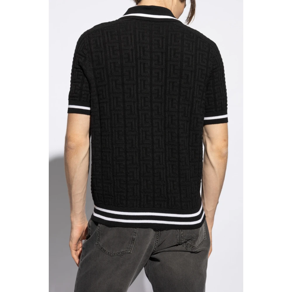 Balmain Polo met monogram Black Heren