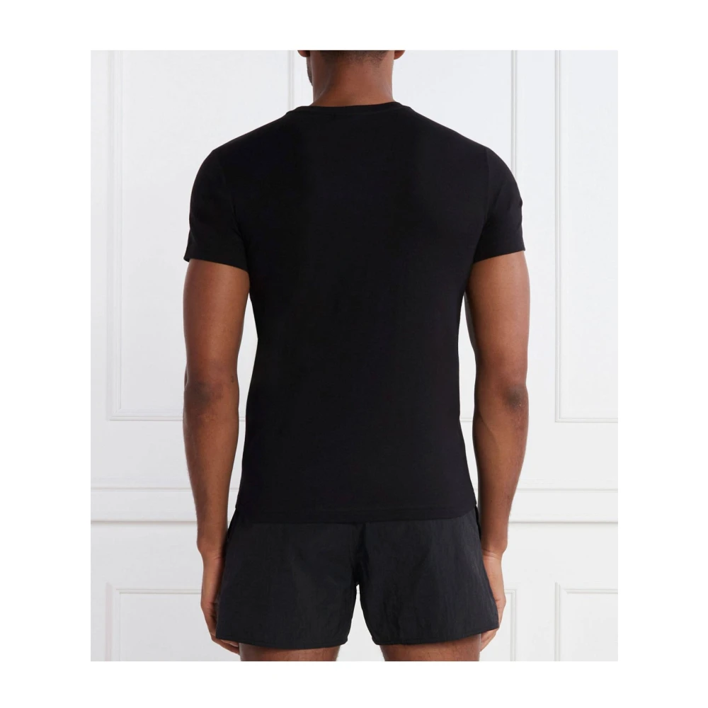 Emporio Armani Zwart Logo T-Shirt 100% Katoen Black Heren