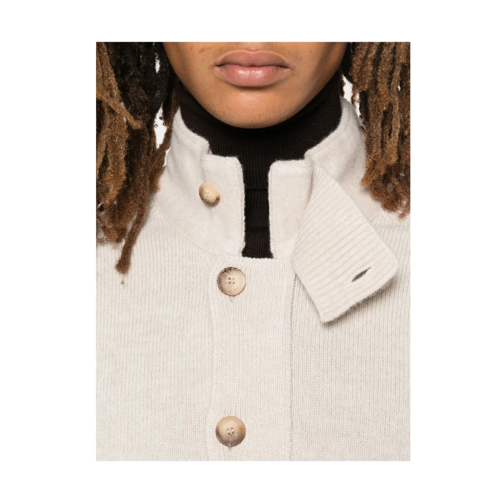 La Fileria Beige Wollen Gebreid Jack Beige Heren