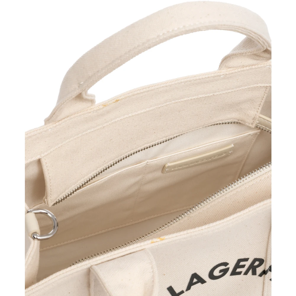 Karl Lagerfeld Gestreepte Tote tas met verstelbare band White Dames