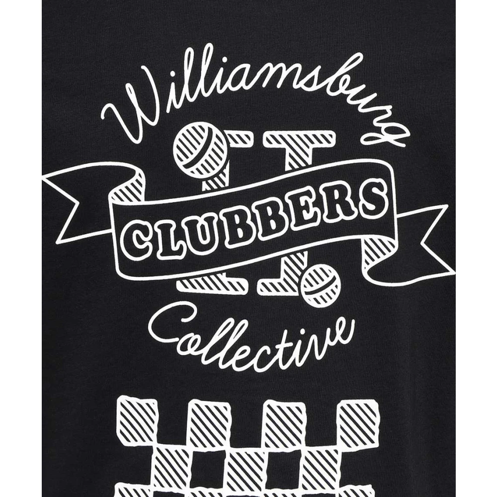 Les Deux Geribbelde Crew-neck T-shirt met Print Black Heren