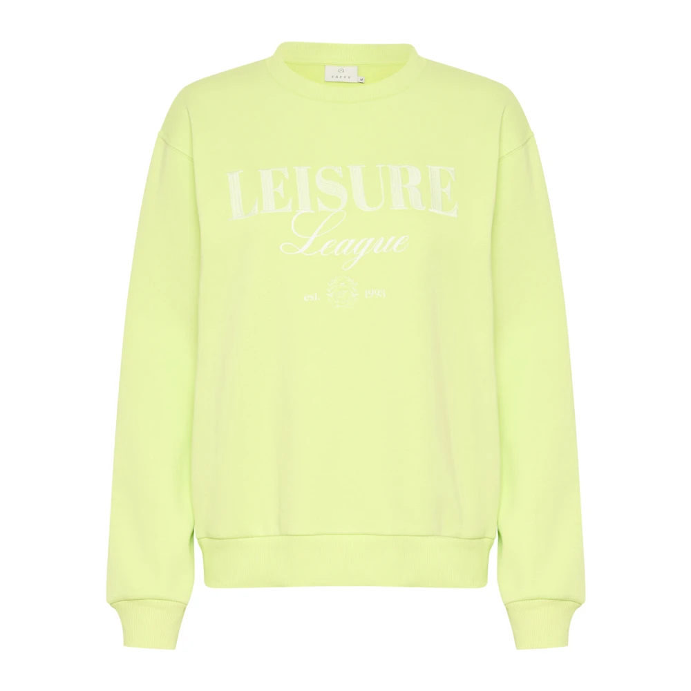 Kaffe Sportieve Sweatshirt met Geborduurd Logo Green Dames