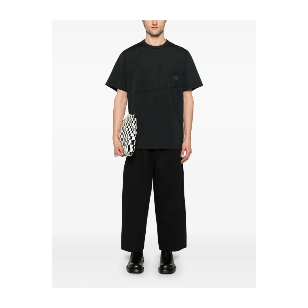 Y-3 Zwart Logo Detail Crew Neck T-shirts Black Heren