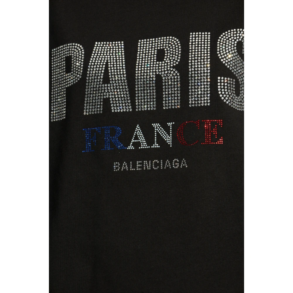 Balenciaga T-shirt met Logo Black Dames