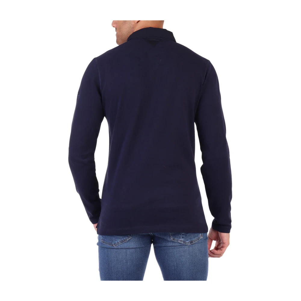 aeronautica militare Regular Fit Katoenen Polo met Voorlogo Patch Blue Heren