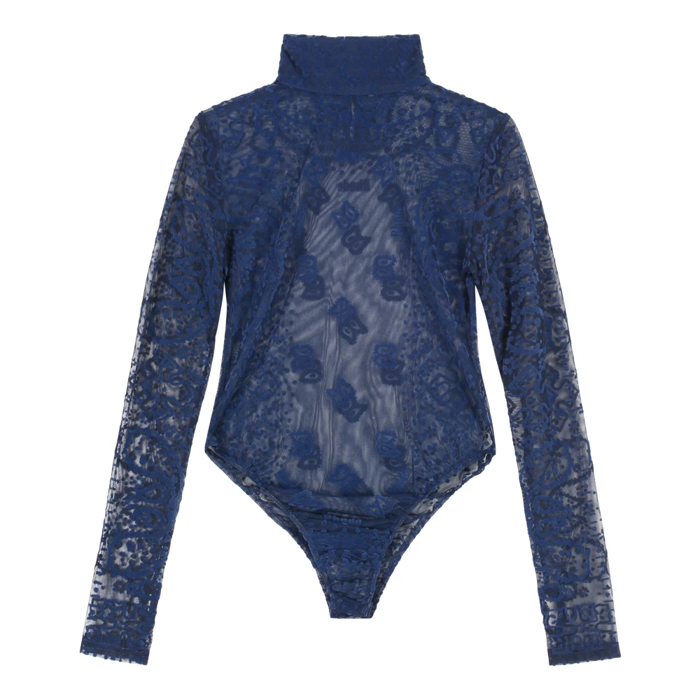 Rhude Keyhole Tule Bodysuit Blue Dames