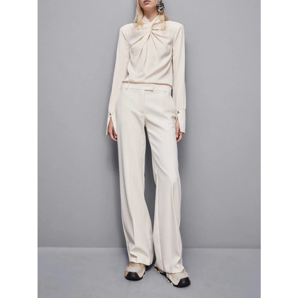 PATRIZIA PEPE Essentiële Knoopshirt Beige Dames