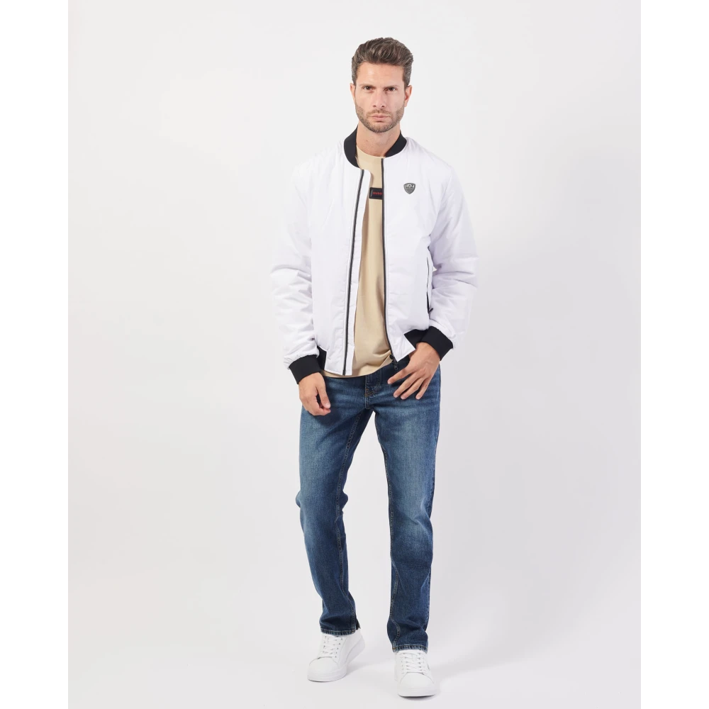 Emporio Armani Witte Jas Fullzip Logo Lichtgewicht Vulling White Heren