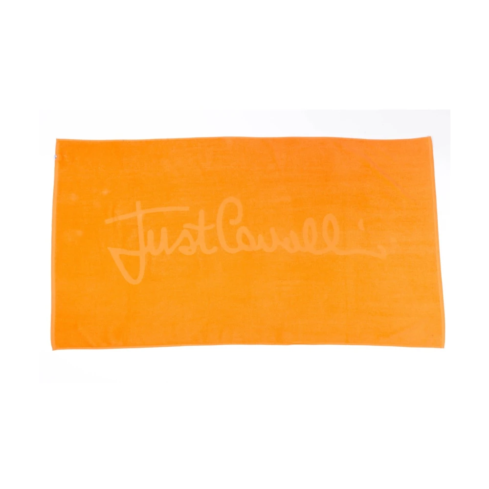 Just Cavalli Monochrome Logo Strandhanddoek Orange Unisex