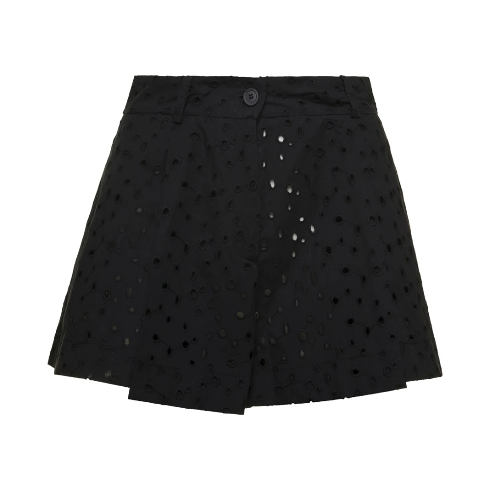 Semicouture Zwarte Katoenmix Shorts Black Dames