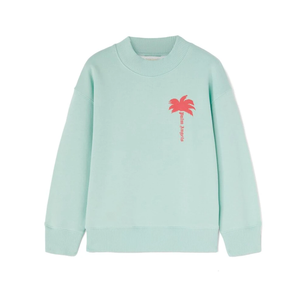 Palm Angels Blå Crew Neck Tröja Långa ärmar Blue, Flicka