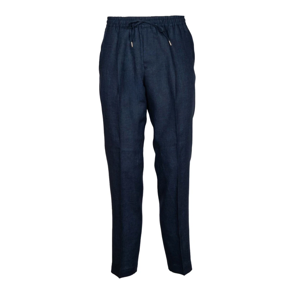 Briglia Blauwe Wimbledon Linnen Broek met Zakken Blue Heren