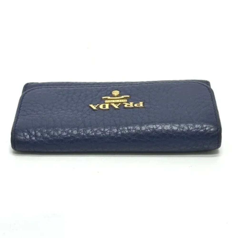 Prada Vintage Pre-owned Leather wallets Blue Dames