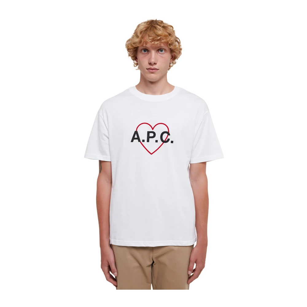 A.p.c. APC Valentin Katoenen T-shirt White Heren