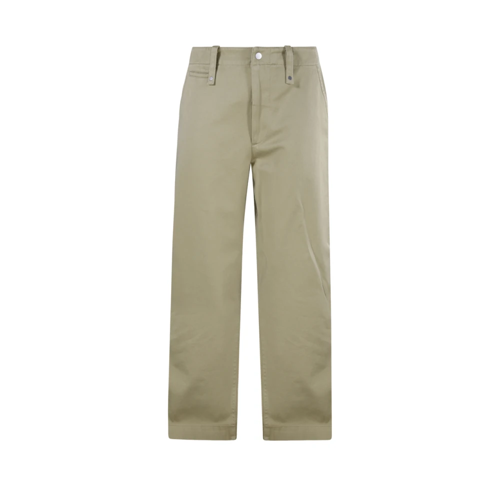 Burberry Khaki Wijde Pijp Broek Beige