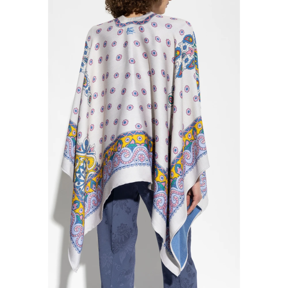 ETRO Wollen Poncho Multicolor Dames