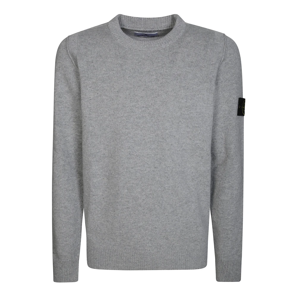 Stone Island Lambswool Crew Neck Sweater Gray, Herr