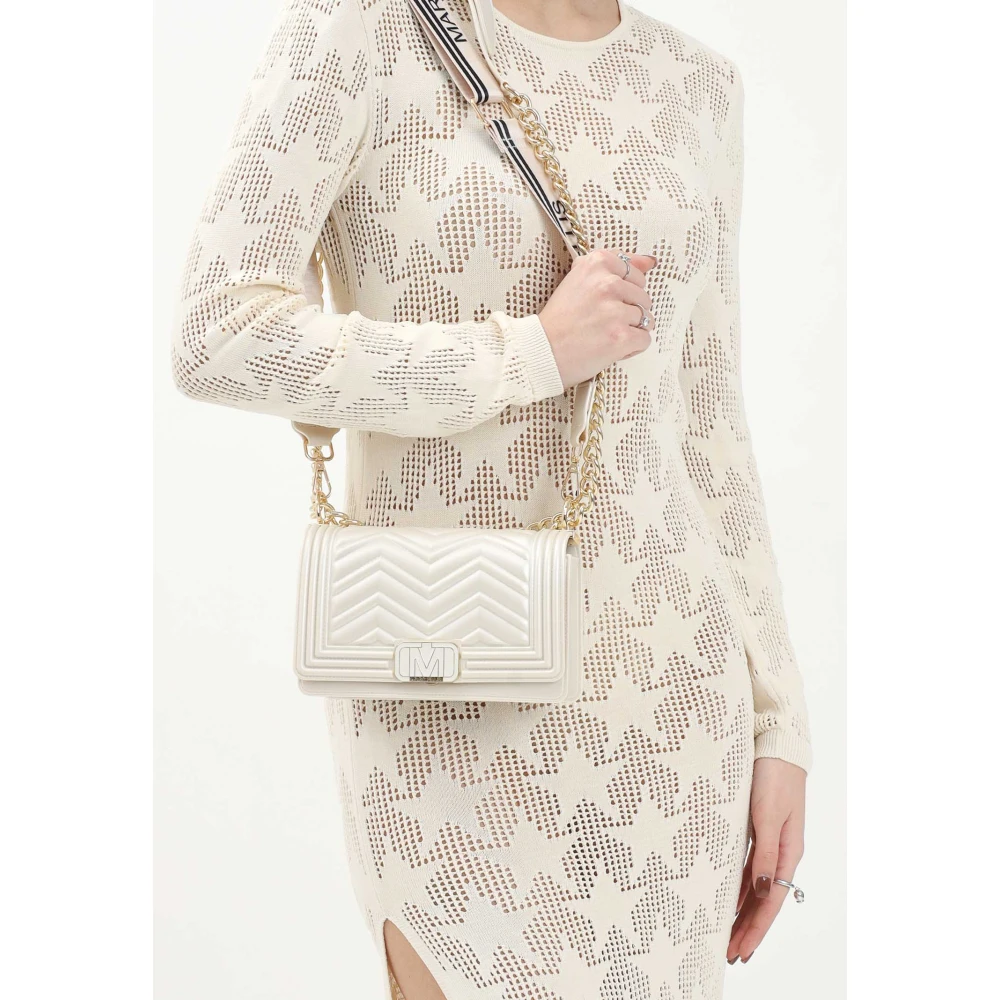 Marc Ellis Flat Wave Schoudertas Wit Parel White Dames
