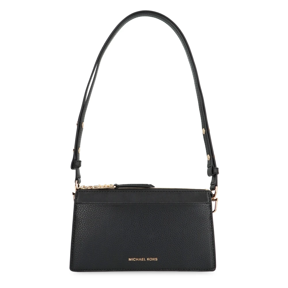 Michael Kors Leren Crossbody Tas met Gouden Hardware Black Dames