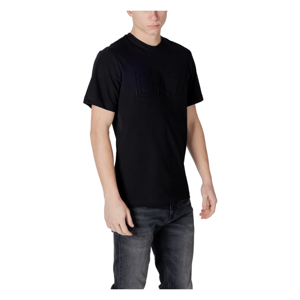 Emporio Armani EA7 Katoenen T-shirt korte mouwen lente zomer Black Heren