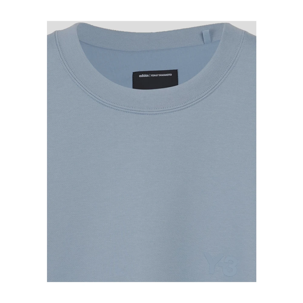 Y-3 Katoenen Logo Sweatshirt Blue Heren