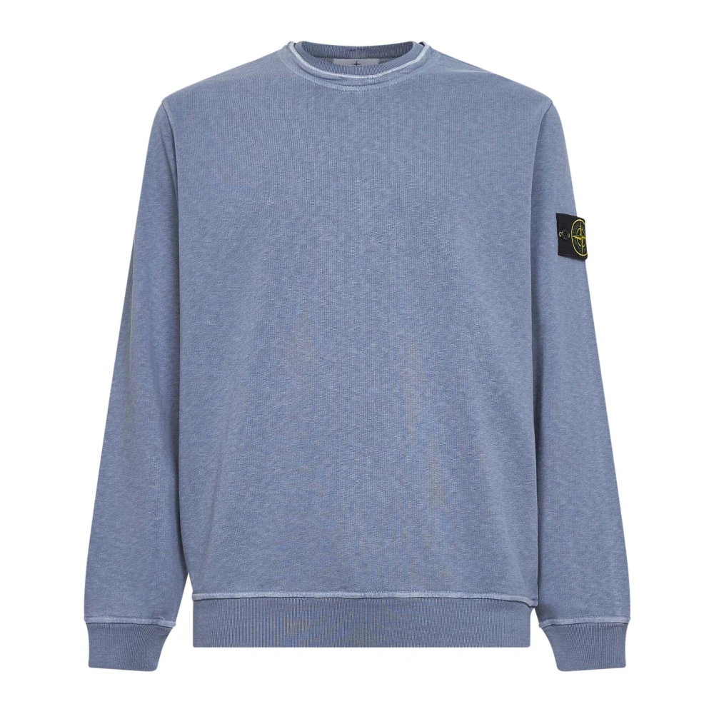Stone Island Men's Blue Badge Ribbed Sweatshirt - Sweatshirts - S - Sweatshirts & Hoodies