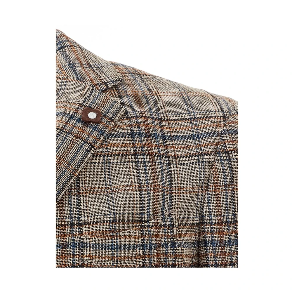 Lardini Elegante Linnen Jas Multicolor Beige Heren
