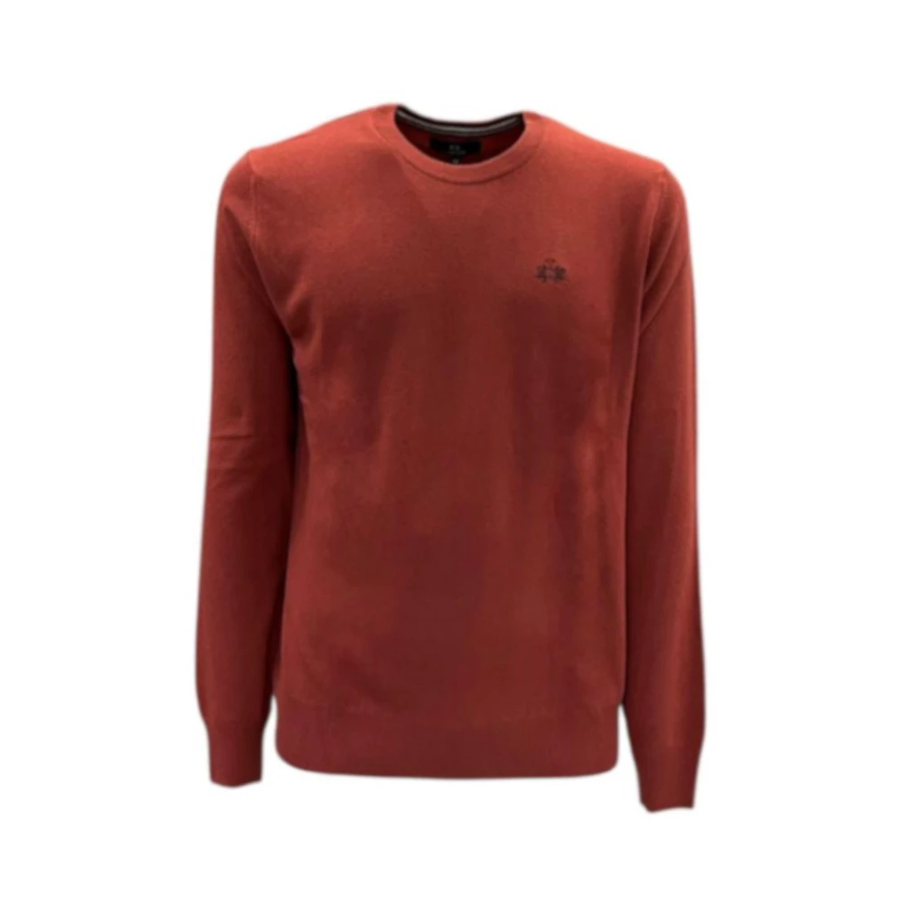 La Martina Men's Brown Knitted Jumpers - Round-Neck Knitwear - Xl - Knitwear
